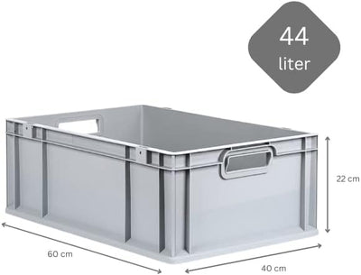PROREGAL.SuperSparSet 4x Eurobox NextGen Grip | HxBxT 22x40x60cm | 44 Liter | Griffe offen | Verstär