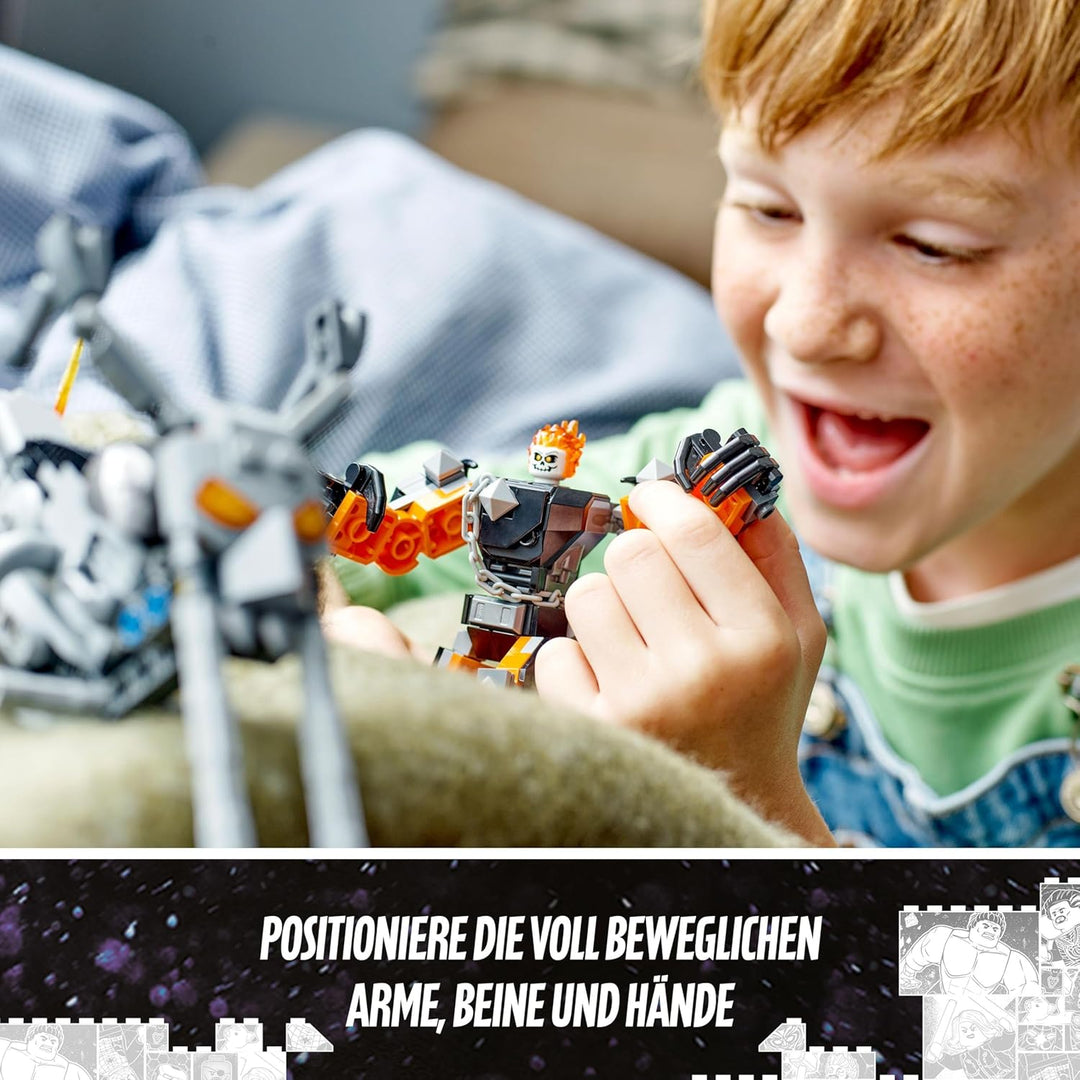 LEGO 76245 Marvel Ghost Rider mit Mech & Bike, Superhelden Motorrad Spielzeug zum Bauen mit Kette un