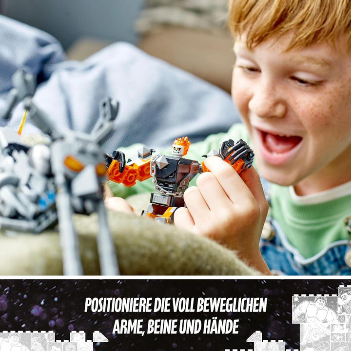 LEGO 76245 Marvel Ghost Rider mit Mech & Bike, Superhelden Motorrad Spielzeug zum Bauen mit Kette un