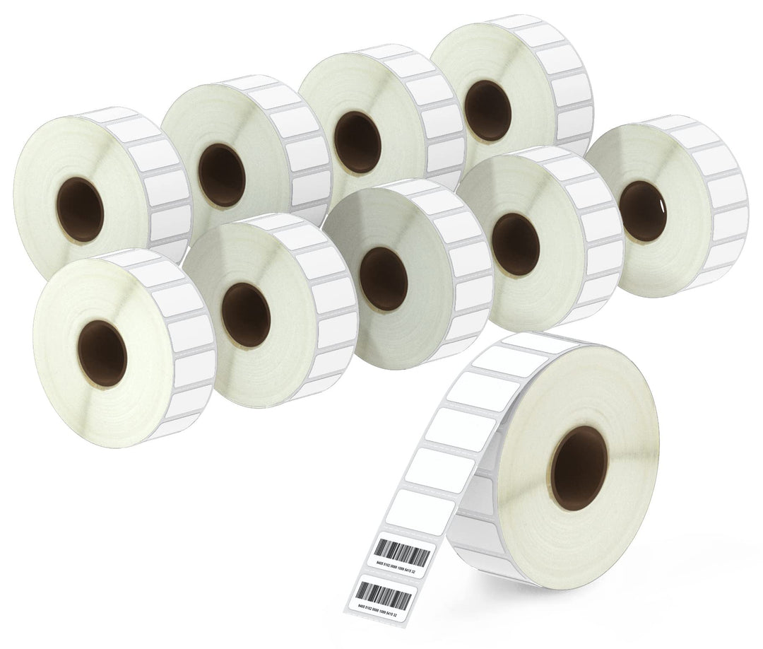 BETCKEY - 25mm x 13mm(1 in x 0,5 in) Perforierte Kleine Thermoetiketten Kompatibel mit Zebra und wei
