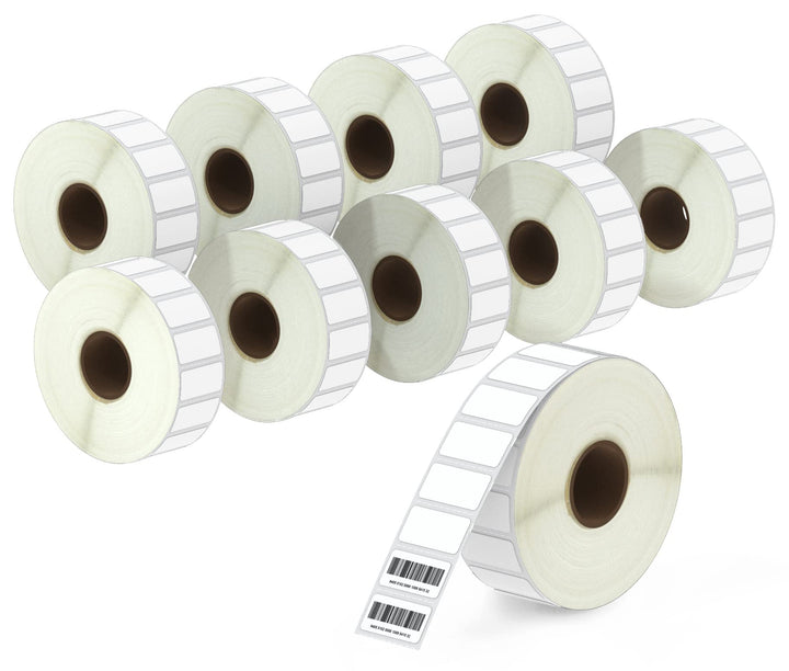 BETCKEY - 25mm x 13mm(1 in x 0,5 in) Perforierte Kleine Thermoetiketten Kompatibel mit Zebra und wei