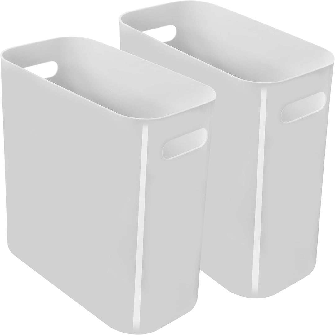Youngever 2er Pack Schmaler Mülleimer, 10L Kunststoff Müllbehälter, Mülleimer mit Griffen für Heimbü