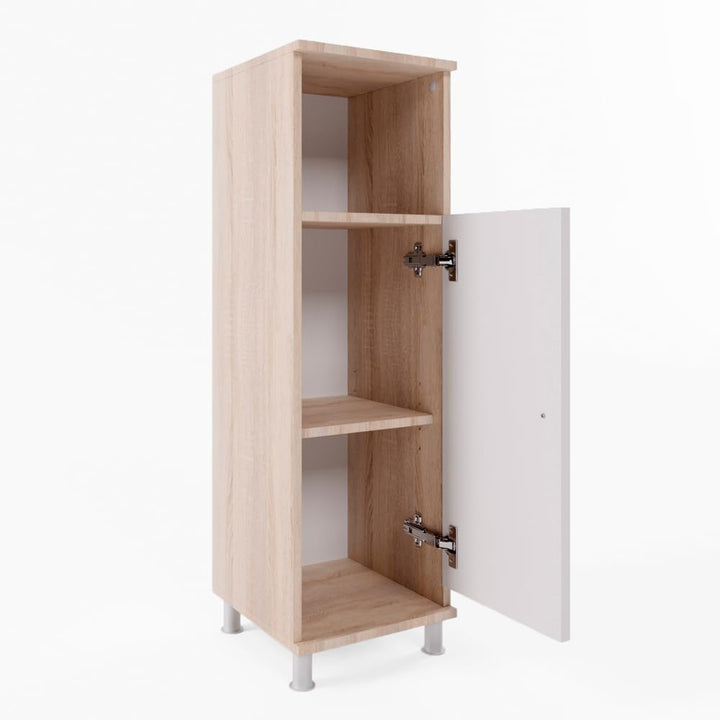 Vicco Midischrank Fynn, Weiss/Sonoma/Sonoma, 30 x 95 cm Weiss/Sonoma 95 x 30 cm, Weiss/Sonoma 95 x 3