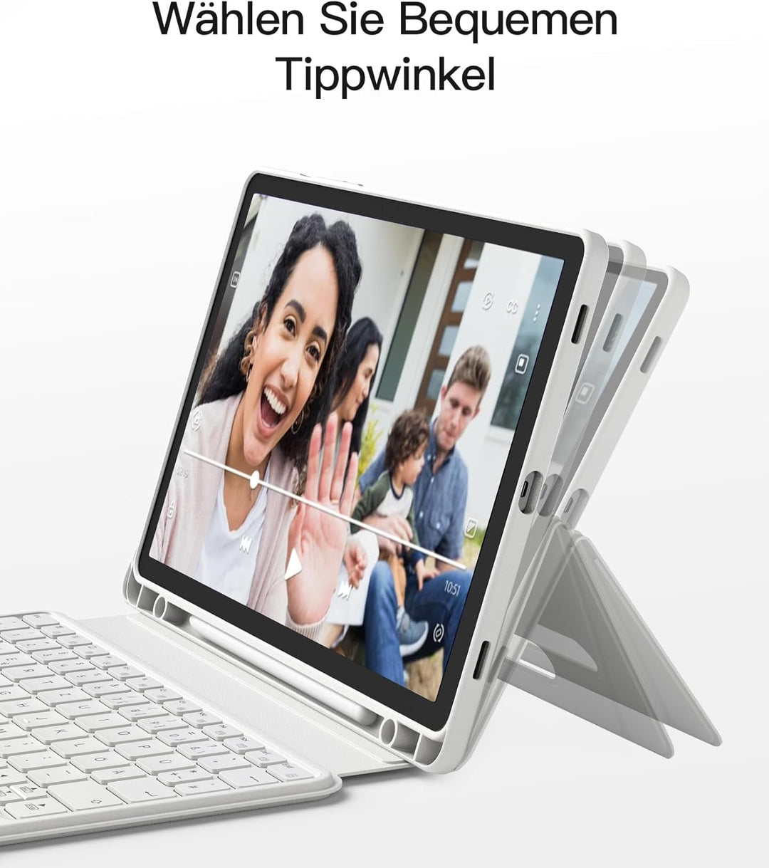 Inateck Hülle mit Tastatur für Samsung Galaxy Tab S10 FE/S9 FE/S9,Tastatur für Tablet Hoch-/Querform