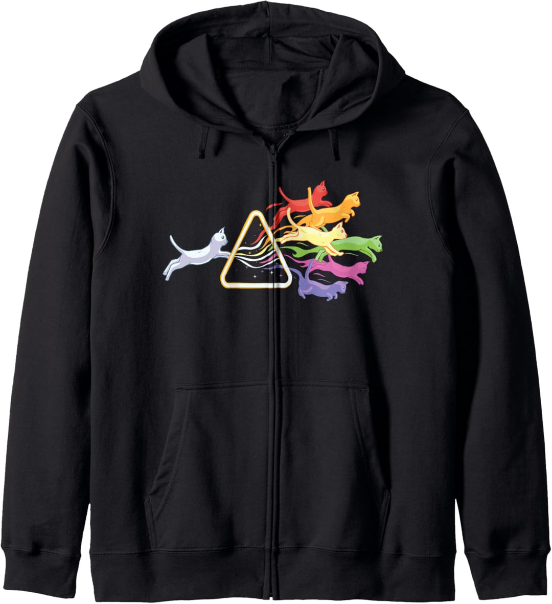 Katze Prisma Regenbogen Licht Lustig Physik Wissenschaft Kapuzenjacke