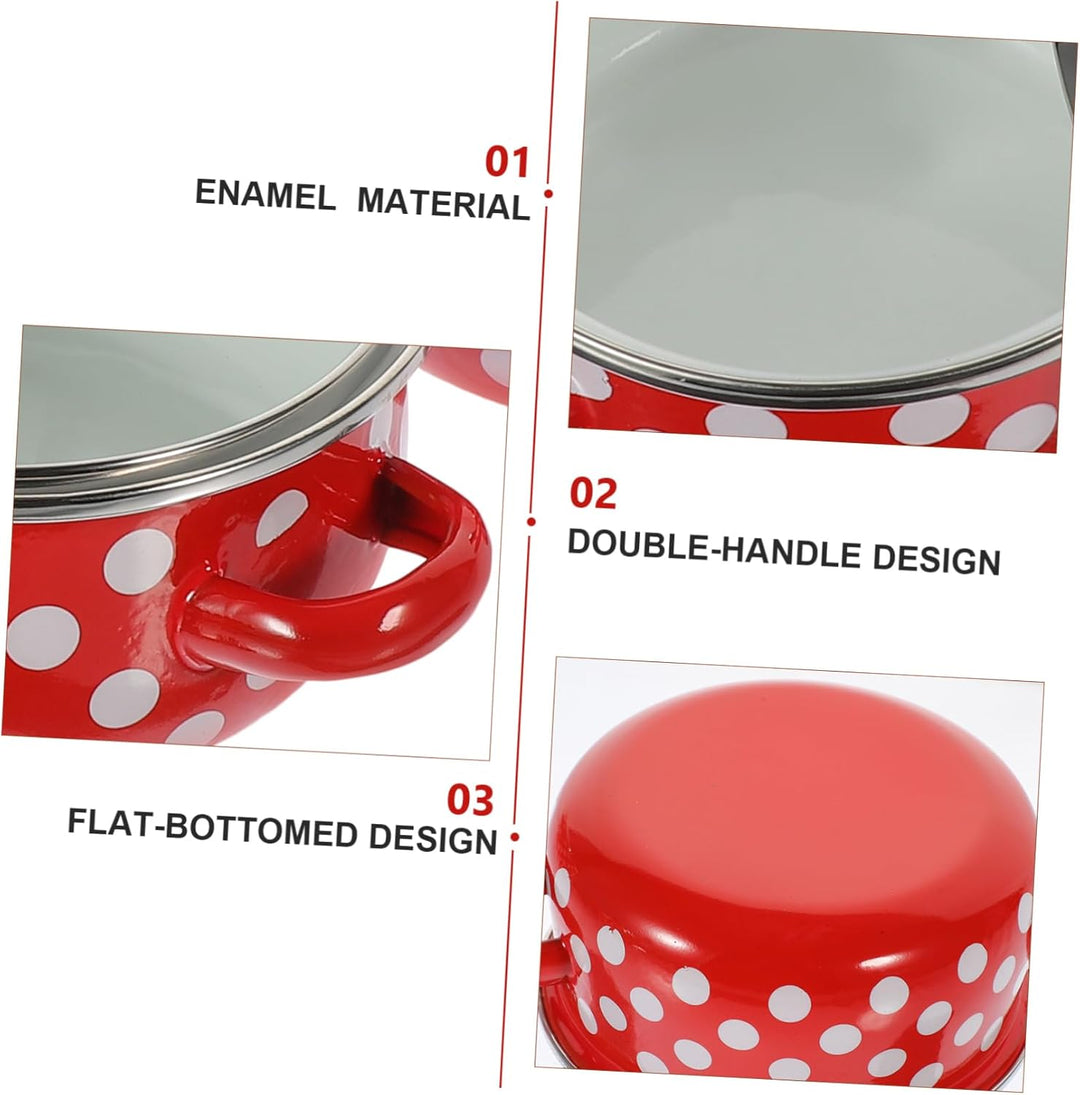 VINTORKY Emaille Mini Suppentopf Set Mit Deckel Und Griff Kleine Suppentöpfe Für Zuhause Vielseitige