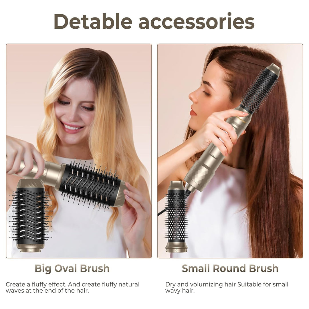 Airstyler Warmluftbürste Set für Alle Haartypen, Hair Styler set 6 in 1 mit Haartrockner Föhn,Luftst