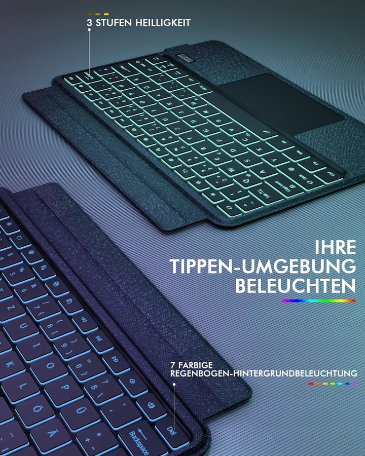 Doohoeek Bluetooth Tastatur Hülle mit LCD-Display für Lenovo Idea Tab Pro 2025 12,7 Zoll, Bluetooth