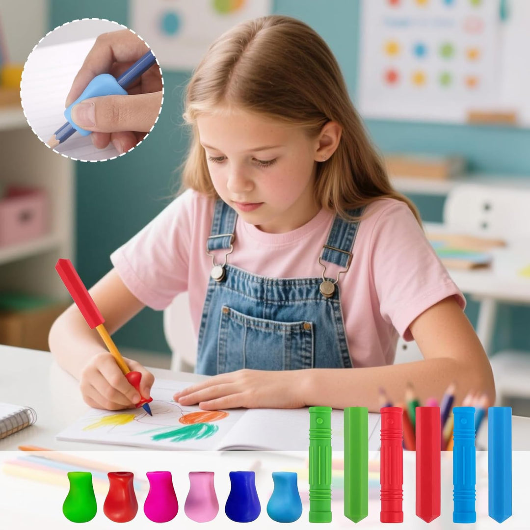 12 Stück Bleistift Kauschutz Stifte Silicone Kaukappen Stifte Pencil Topper Bleistiftkappe Stifthalt