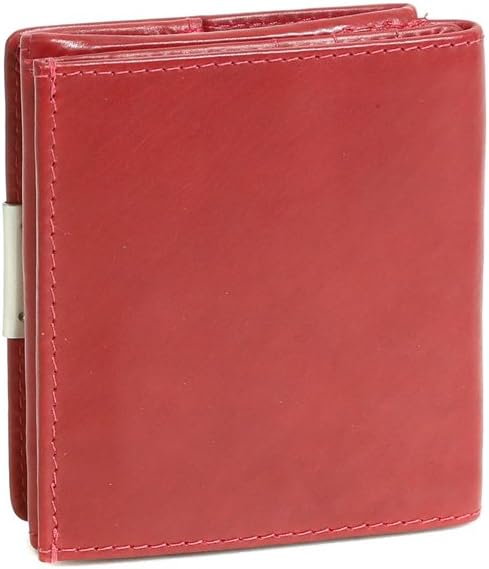 LEAS Wiener-Schachtel mit grosser Kleingeldschütte und RFID Schutzfolie, Echt-Leder, Cherry/rot Spec