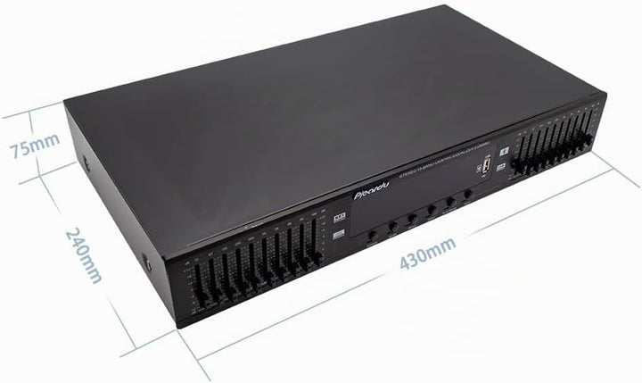 Toplionace 220V HIFI Digital HD Stereo Equalizer, EQ898 Vorverstärker Equalizer Eingebauter USB Blue