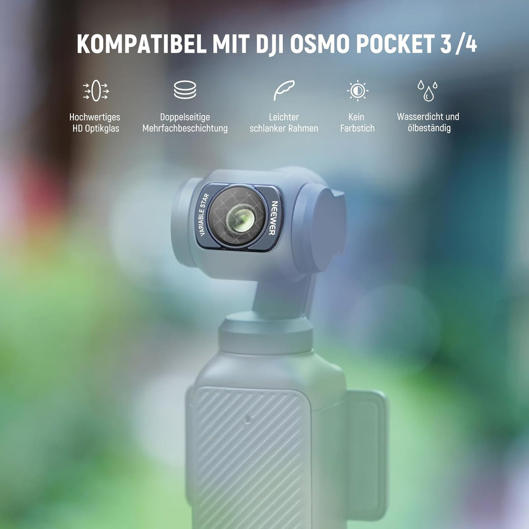 NEEWER Verstellbarer Sternfilter 4/8 Punkt kompatibel mit DJI Osmo Pocket 3 Creator Combo Zubehör, m
