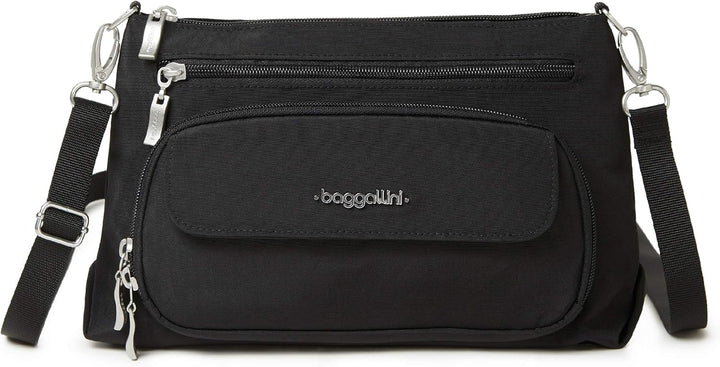 Baggallini Damen Original RFID Everyday Crossbody Bag Umhängetasche, Einheitsgrösse Schwarz, Schwarz
