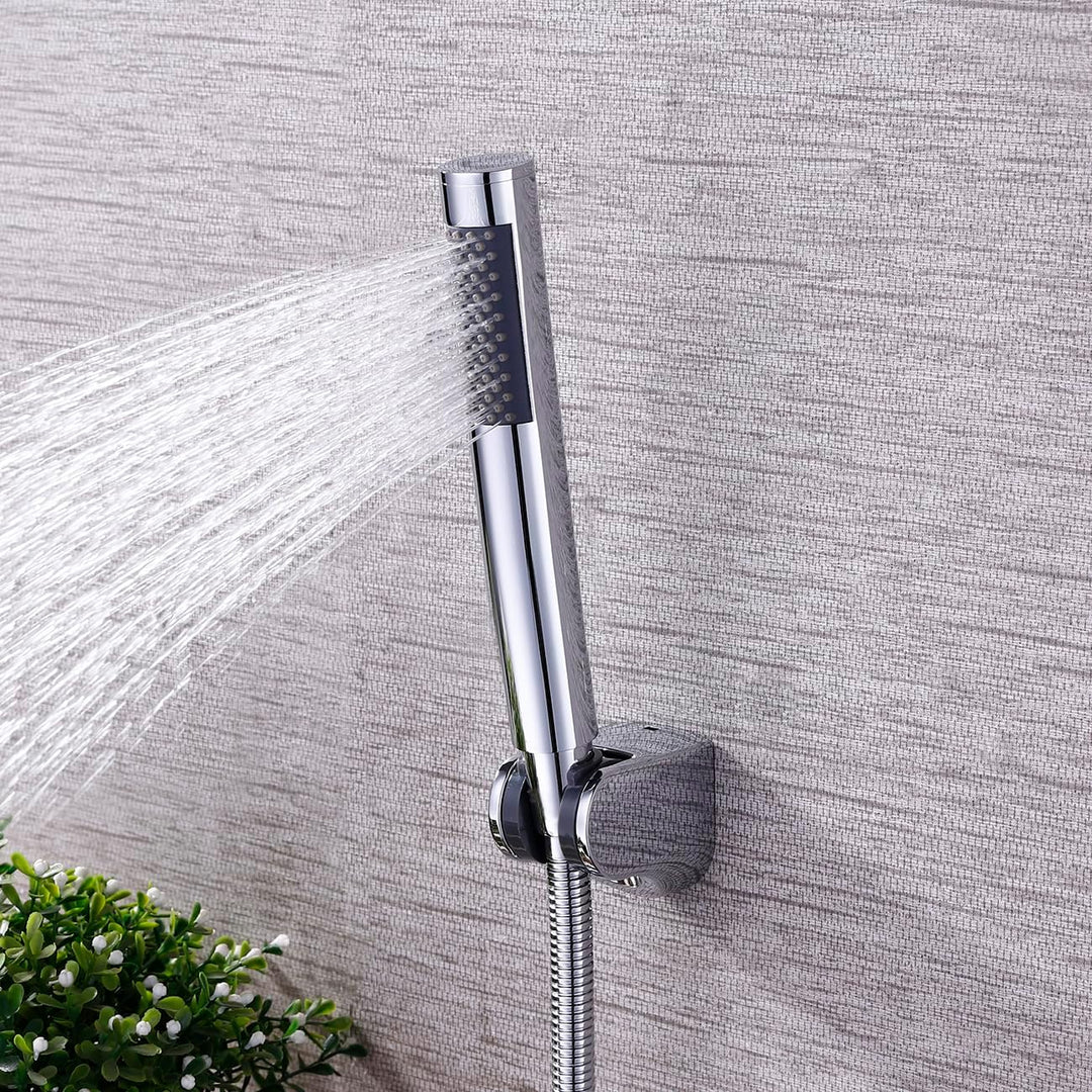 KES Duschbrause Handbrause Dusche Duschkopf Edelstahl Brausekopf mit Duschkopfhalterung und Duschsch