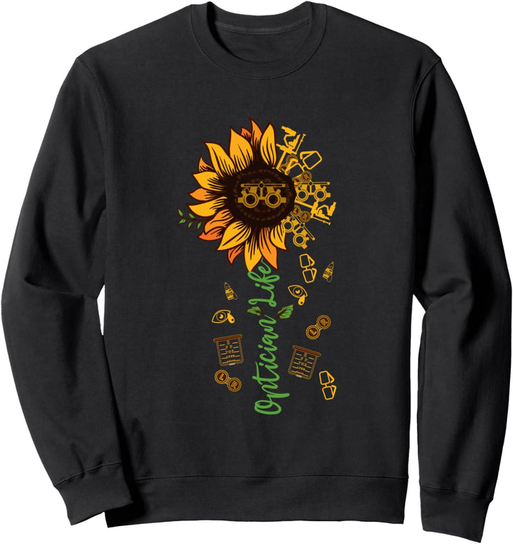 Optician Life Sonnenblumen Sommeroptometrie Sweatshirt
