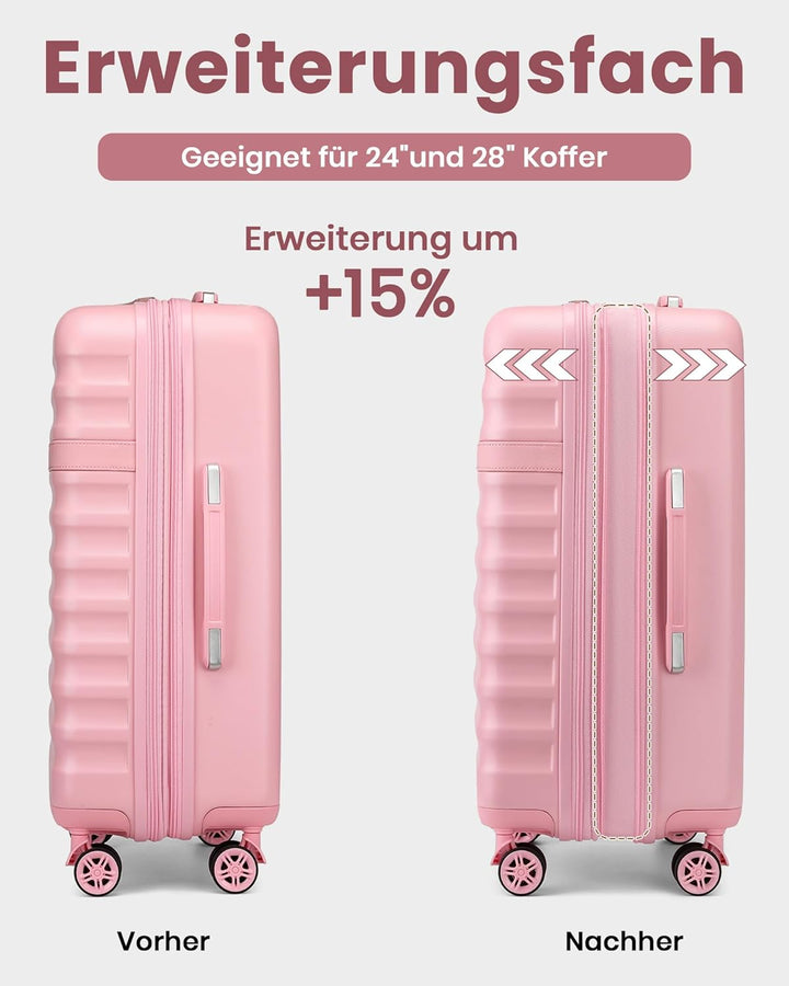 KONO Koffer Set 5-teilig Hartschalenkoffer ABS+PC, Handgepäck/Mittel/Gross Reisekoffer mit TSA Schlo
