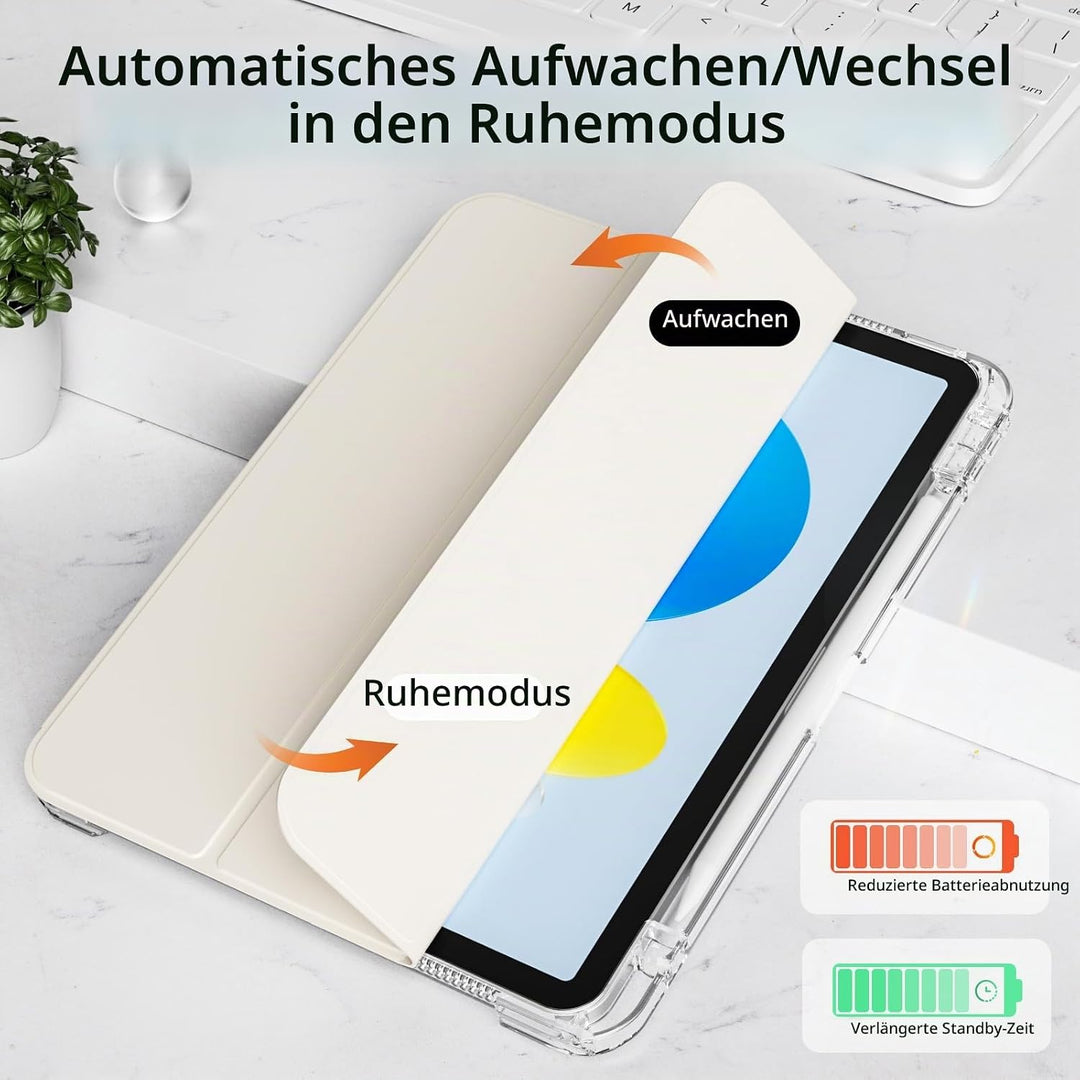 Hülle für iPad (A16) 11 Zoll (2025) &amp; iPad 10. Generation (2022) mit Stifthalter, Stossfeste Schutzh