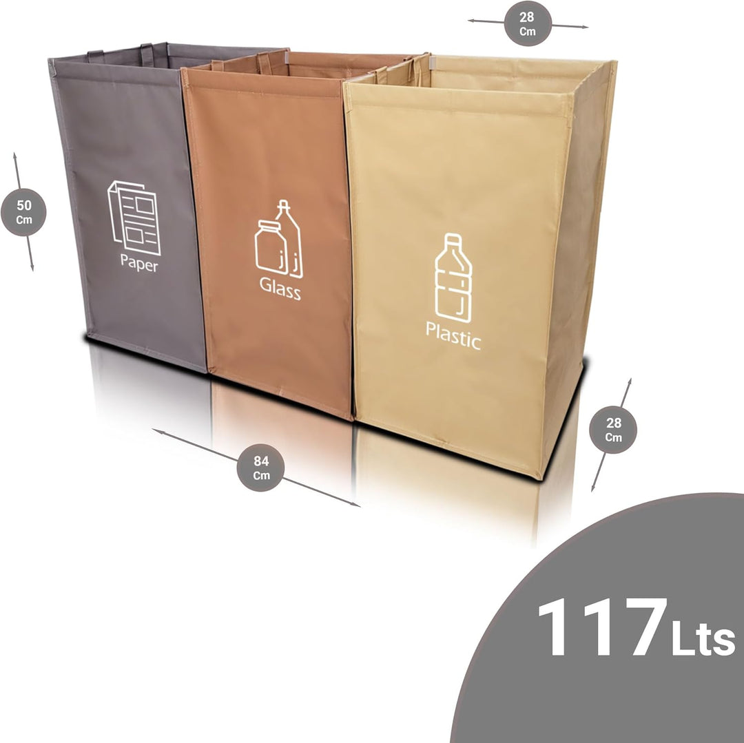 NYIKA - Mülltrennsystem 3fach - Recycling System - Mülltrennsystem - Altpapier Sammler - Mülltrennun