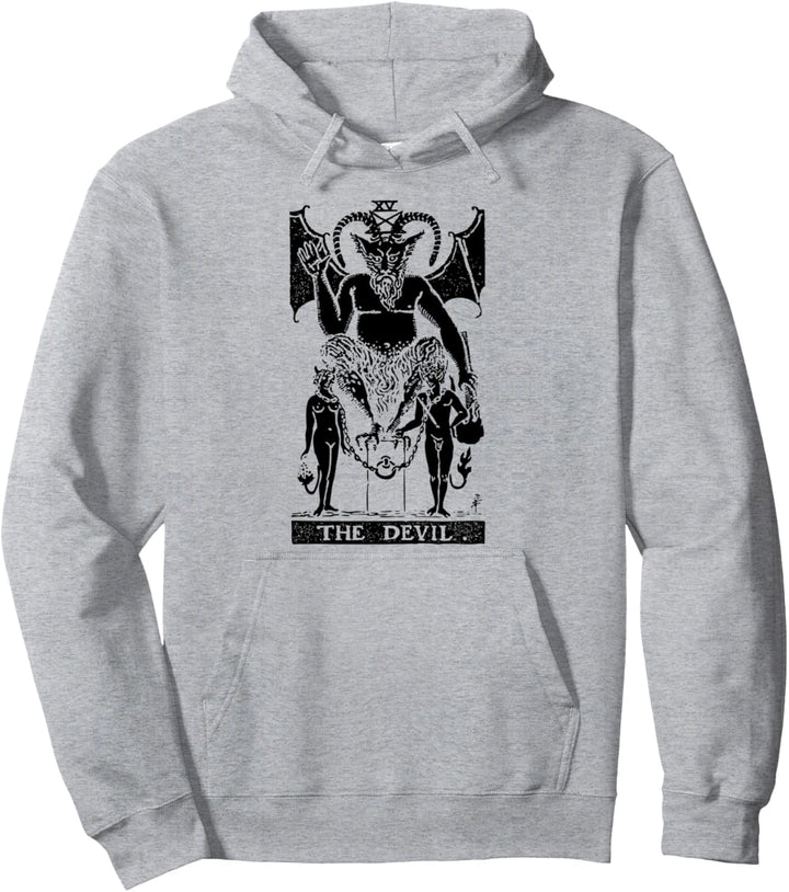 Der Teufel Antike Tarot-Karte Okkult Satan Pentagramm Hexen Pullover Hoodie