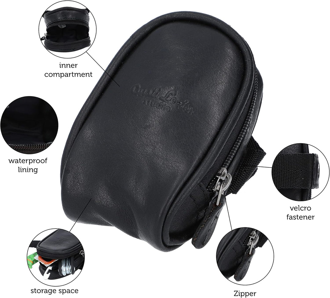 Gusti Satteltasche Leder - UDO B. Schlauchtasche mit wasserfestem Fahrradtasche für Werkzeug Lederta