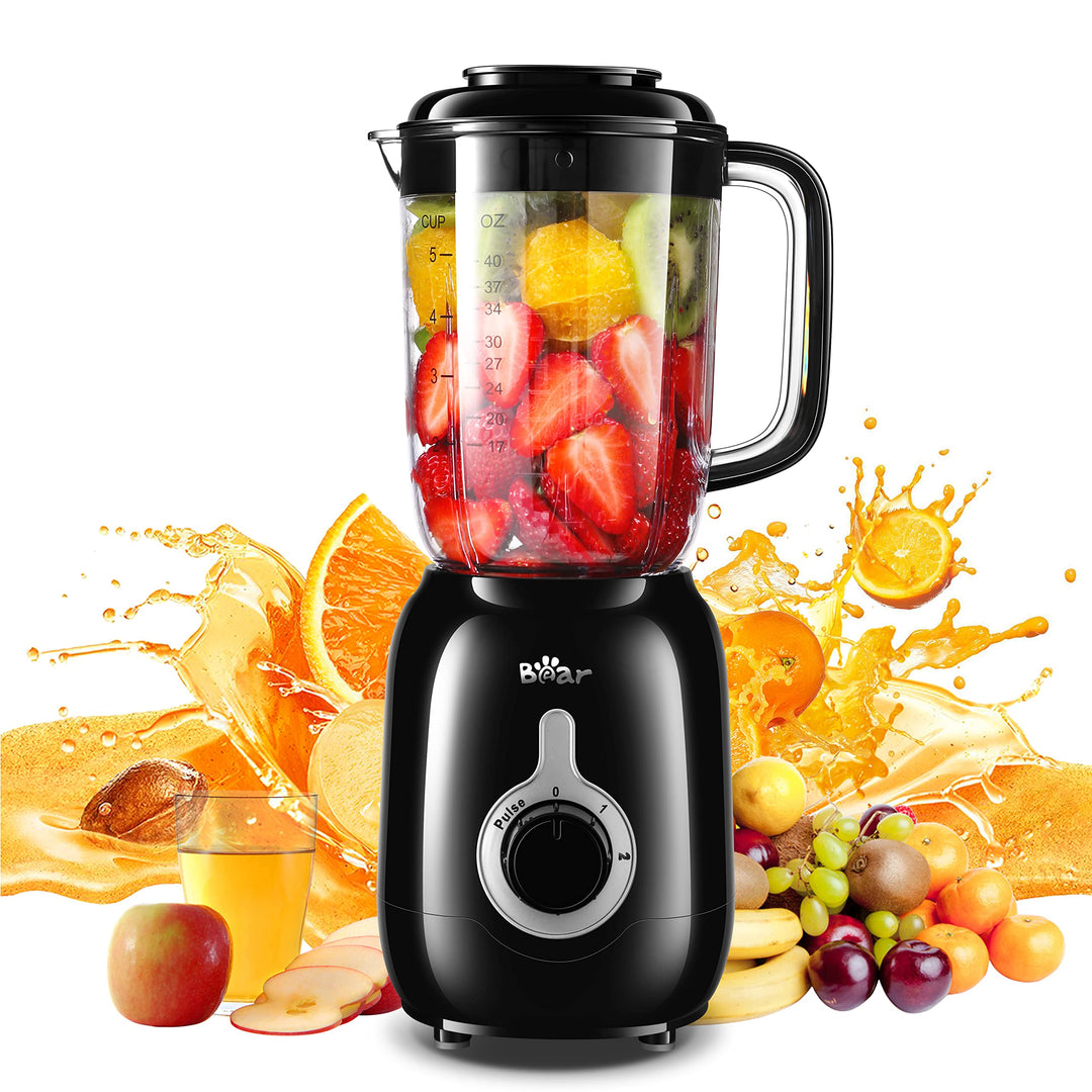 Bear Countertop Blender, 500W Professioneller Smoothie Mixer mit 1200ml Becher für Shakes und Smooth