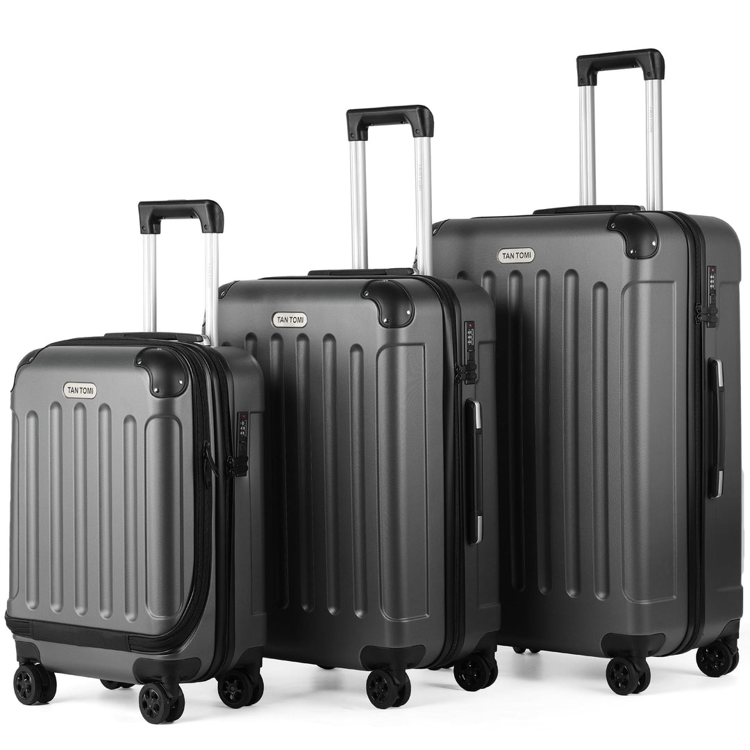 TANTOMI Kofferset 3-teilig, ABS Hartschalenkoffer Set, Reisekoffer Set mit Rollen, Gepäck-Sets (20/2