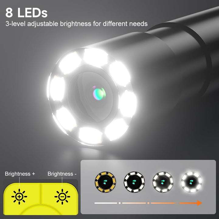 ILIHOME Endoskopkamera mit Licht, Industrie Endoskop Inspektionskamera 4,3 IPS Bildschirm Wasserdich
