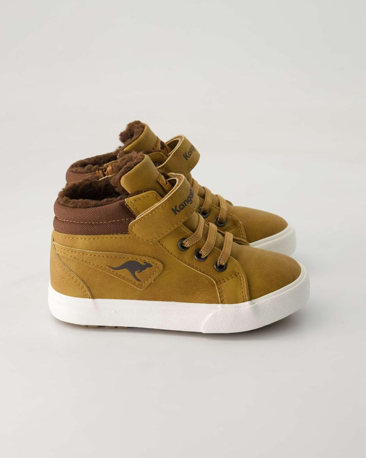 KangaROOS Unisex Kinder KAVU Iii Sneaker 21 EU Tan Yellow Coffee, 21 EU Tan Yellow Coffee