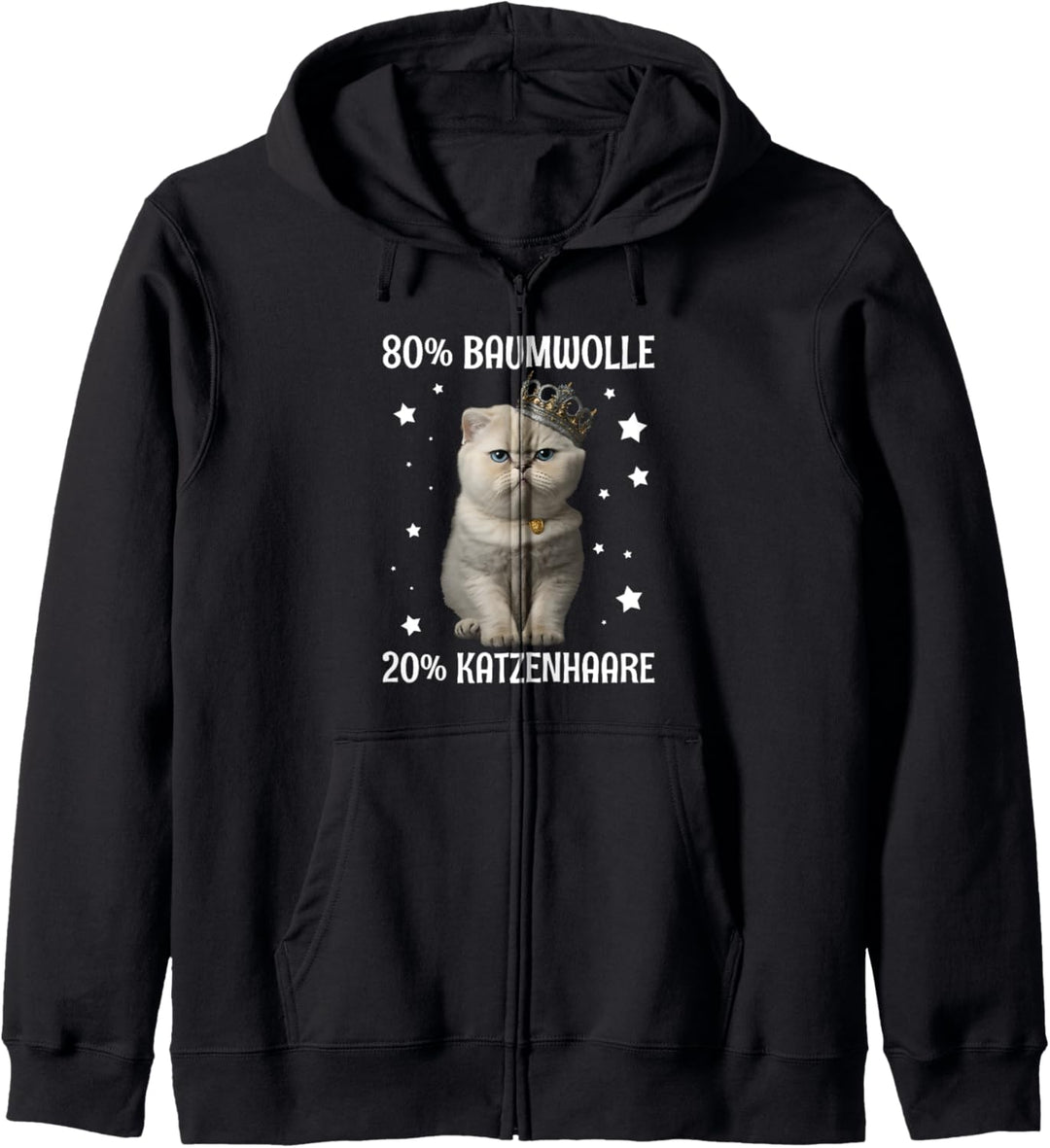 80% Baumwolle 20% Katzenhaare Katze Lustig Kapuzenjacke