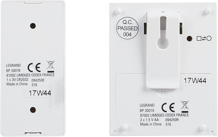 LEGRAND, Funkklingel-Set schnurlos mit 50m Reichweite, 32 Melodien, Schutzart IP44, batteriebetriebe