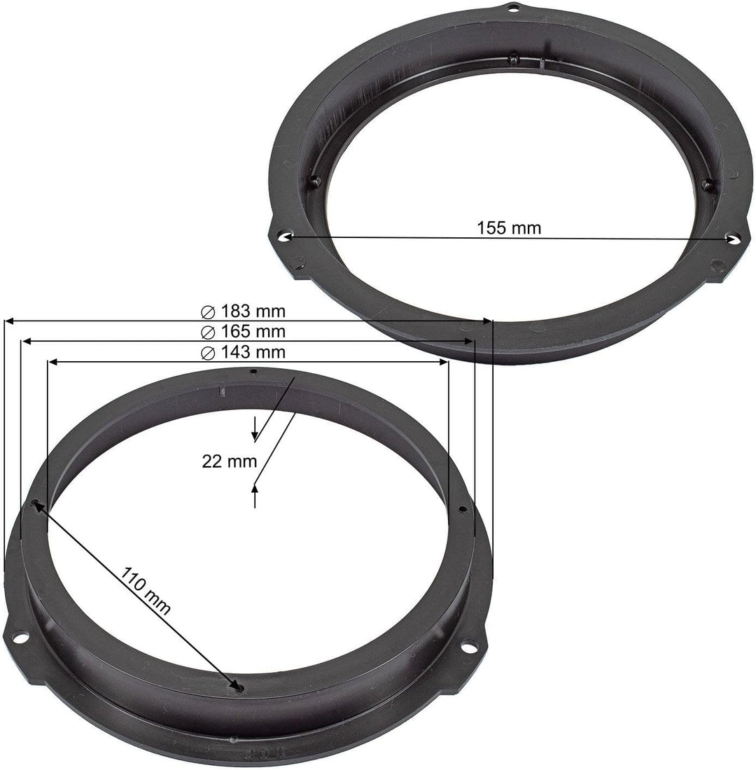 tomzz Audio 2809-003 Lautsprecherringe Adapter Halterungen kompatibel mit Dacia Sandero Logan 2022 F