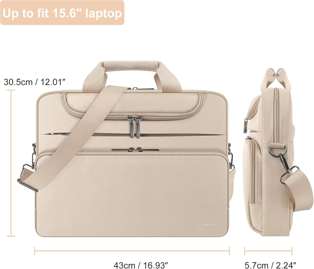 DOMISO Laptoptasche 15-15,6 Zoll Wasserdicht Laptop Tasche Aktentasche Schultertasche Notebooktasche