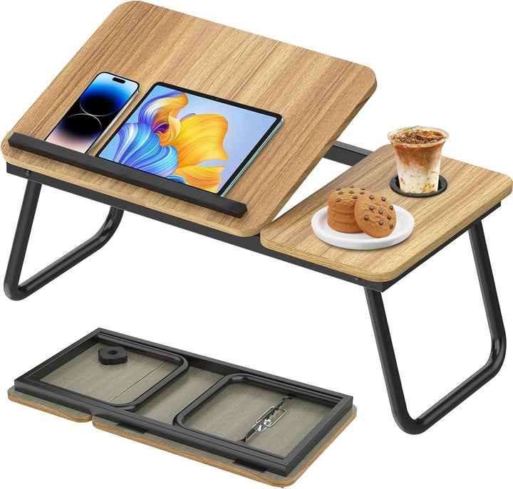 Huracan Laptoptisch Betttablett Klappbar, Tragbares Laptop Tisch für Bett, Lapdesk mit Schublade und