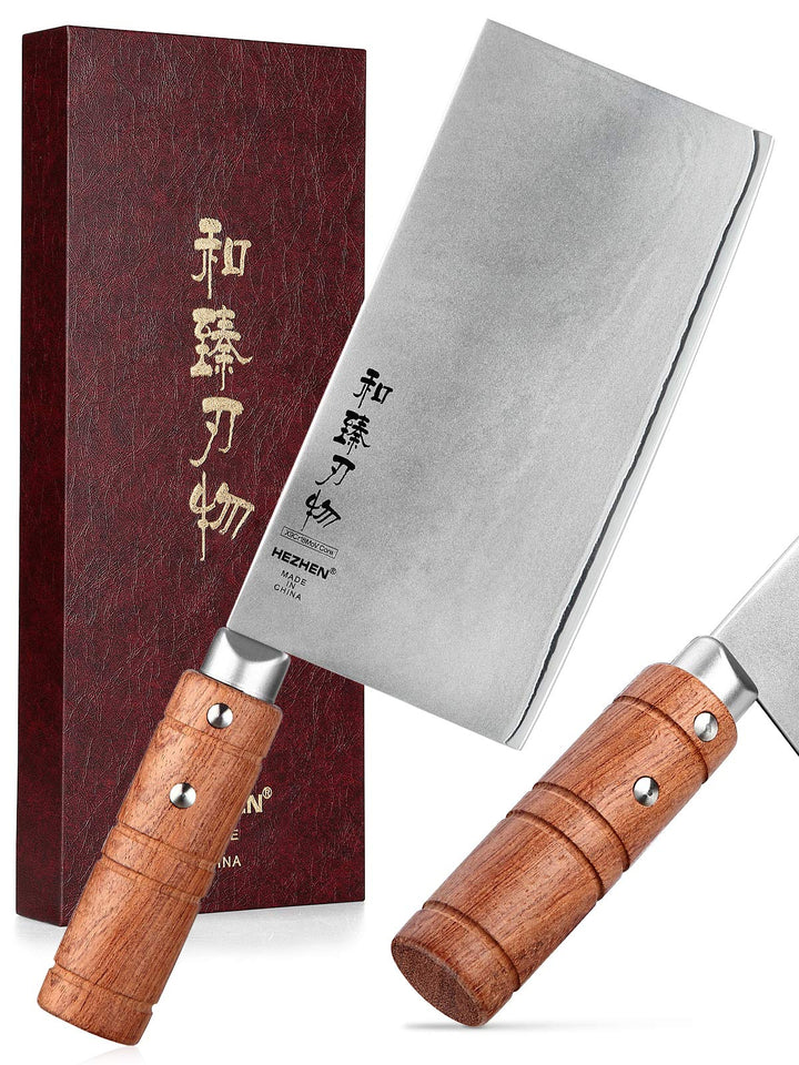 HEZHEN YM3L-Serie, Chinesisches Küchenmesser,180mm-Gemüse Fleischbeil Hackmesser,Scharfes Metzger Ko