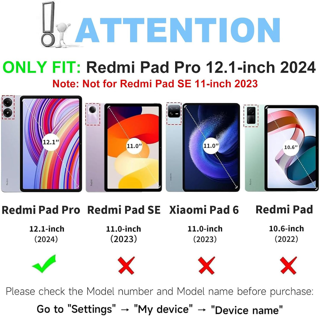 IVEOPPE Hülle mit Tastatur für Redmi Pad Pro 12.1, Tastatur für Xiaomi Poco Pad 2024, Bluetooth Magn