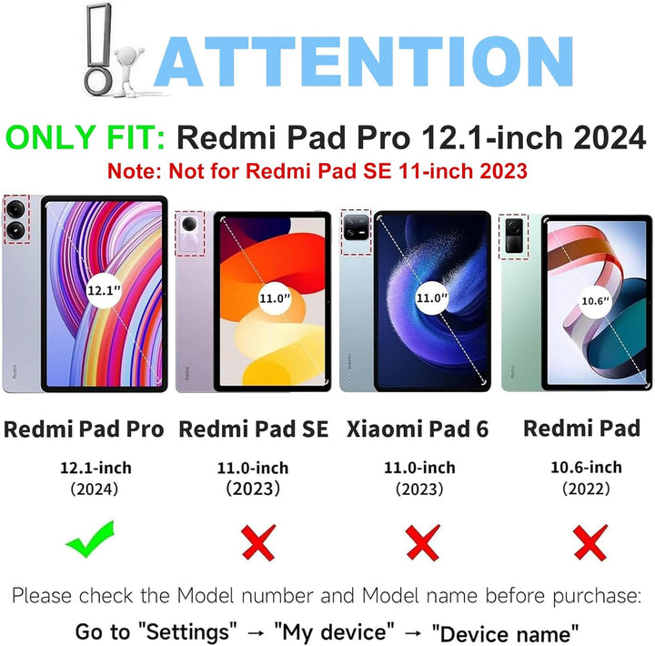 IVEOPPE Hülle mit Tastatur für Redmi Pad Pro 12.1, Tastatur für Xiaomi Poco Pad 2024, Bluetooth Magn