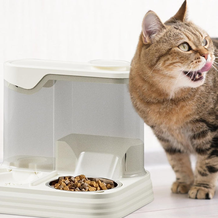 Katzenfutter Automat Mit Einem,30x25x23cm Katzenfutterautomat Mit Integriertem Wasserspender,Für Hun