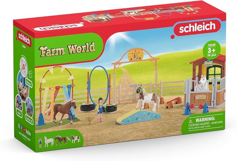 schleich 72149 Agility bei der Pferdebox, ab 3 Jahren, FARM WORLD - Spielset, Teile