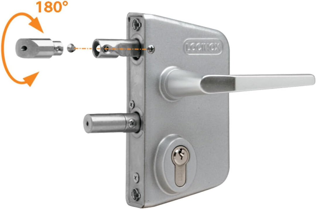 LOCINOX Schloss für Drehtor LAKQ40 U2, RAL 6005 - moosgrün, Industrieschloss, Hoftor, Flügeltor, Flü