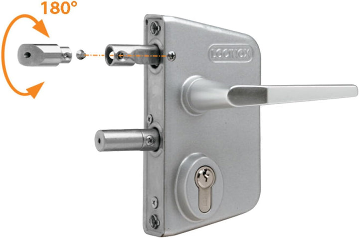 LOCINOX Schloss für Drehtor LAKQ40 U2, RAL 6005 - moosgrün, Industrieschloss, Hoftor, Flügeltor, Flü