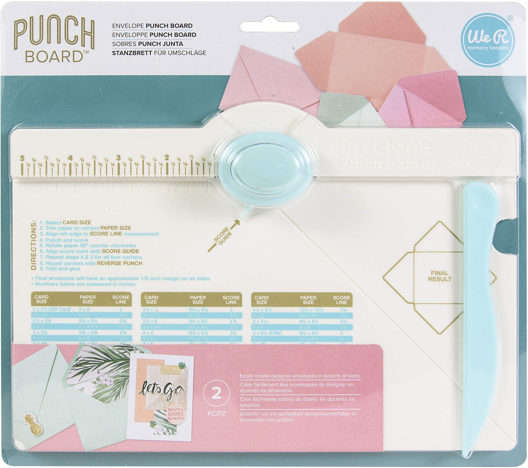American Crafts We R Memory Keepers Envelope Punch Board, Grey, 13,3 x 22,9 x 4,4 cm, 13,3 x 22,9 x