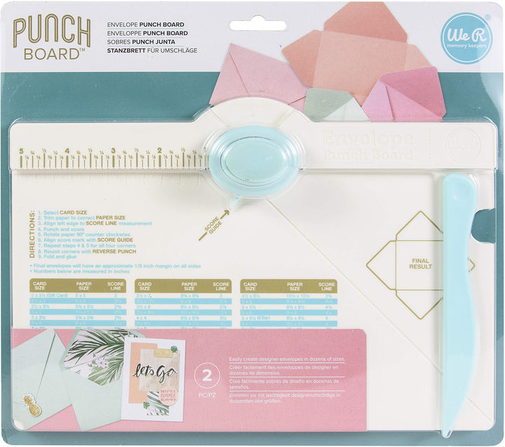American Crafts We R Memory Keepers Envelope Punch Board, Grey, 13,3 x 22,9 x 4,4 cm, 13,3 x 22,9 x