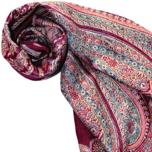 Lorenzo Cana Damenschal Schaltuch Naturfaser opulentes Paisleymuster in harmonische Farben mit Frans