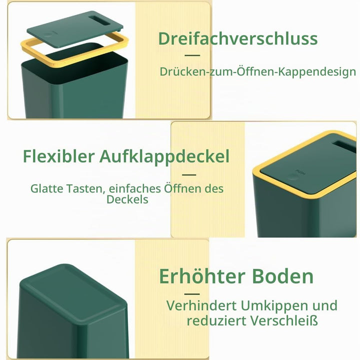 Sightday Kosmetikeimer 9L Schmal Mülleimer mit Geruchsabweisendem Pop-Up-Deckel für Badezimmer, Küch
