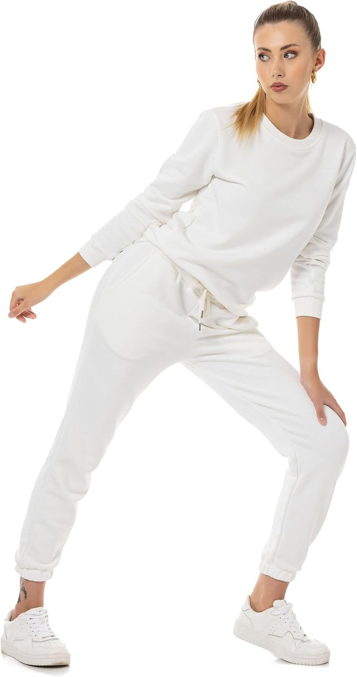 Red Bridge Damen Freizeitanzug Jogginganzug Hose Sweatshirt Premium Basic XS Ecru, XS Ecru