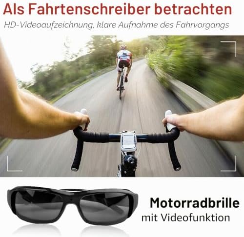 Kamera-Sonnenbrille, 1080P HD mit Anti-Shake- und Weitwinkelobjektiv-Sport-Action-Brille, für Radfah