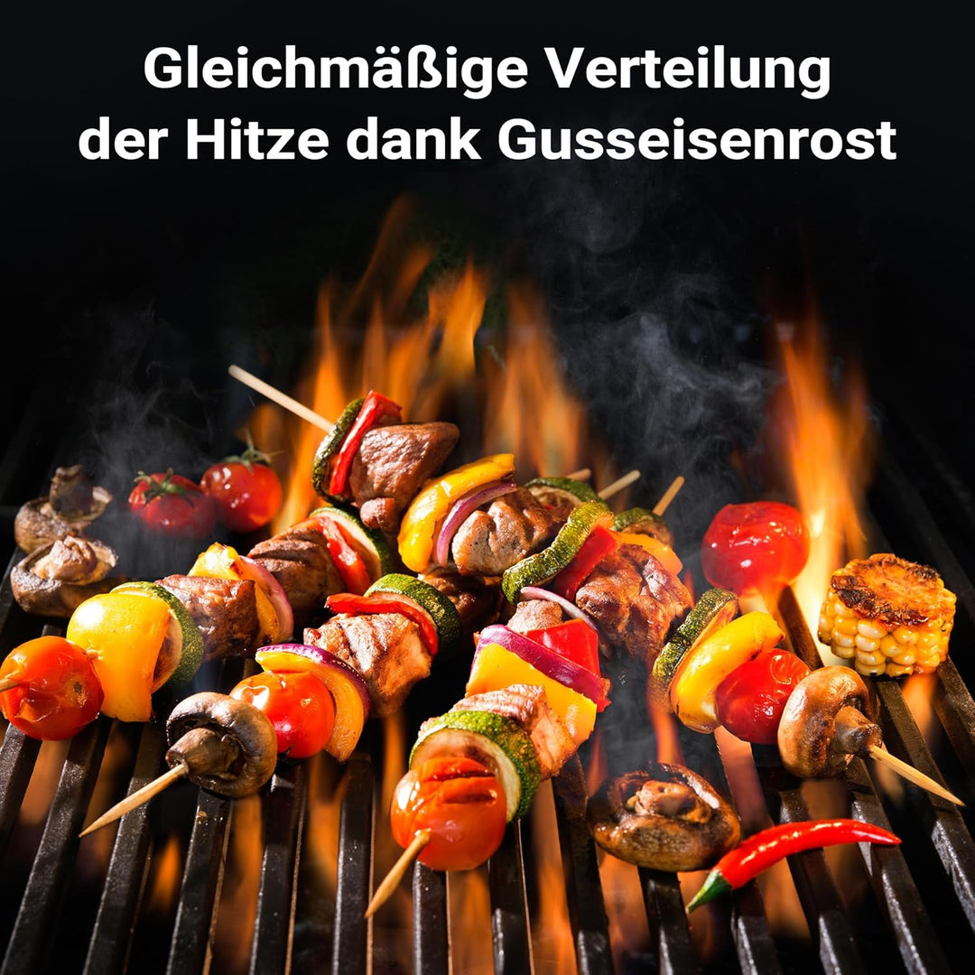 Wiltec Gusseisen Grillrost 55 x 26,5 x 0,9 cm, Gussrost für Grill mit guter Hitzespeicherung, Grillg