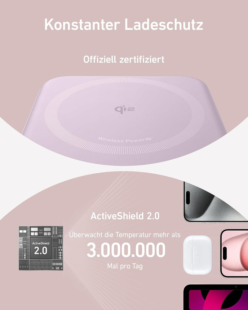 Anker MagGo Power Bank, Qi2-zertifiziertes 15W schnelles MagSafe-kompatibles mobiles Ladegerät, 10.0