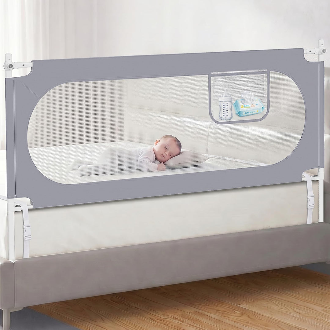 Rausfallschutz Bett 200cm – Bettgitter für Boxspringbett &amp; die meisten Betten, Höhenverstellbar Bett