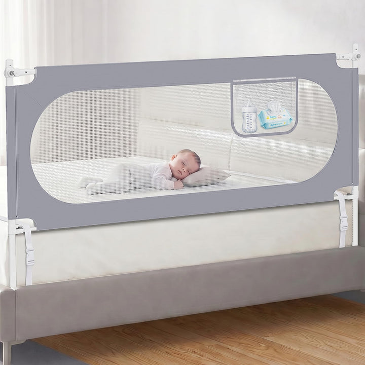 Rausfallschutz Bett 200cm – Bettgitter für Boxspringbett &amp; die meisten Betten, Höhenverstellbar Bett
